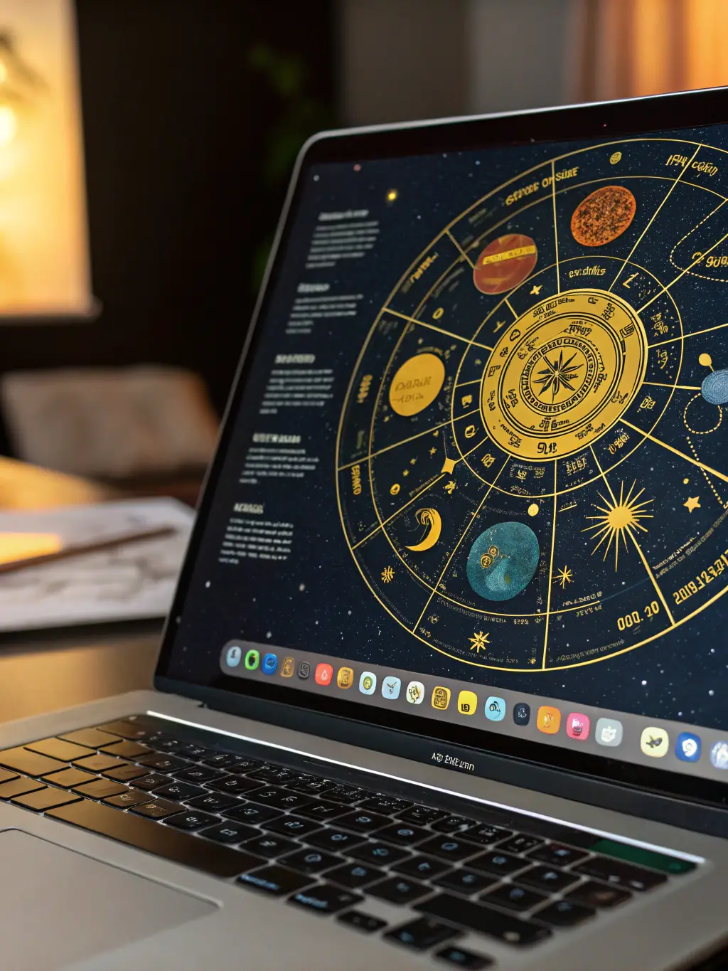 A digital illustration showcasing the 'Ultimate Astrology Package' with various astrology software tools and reports, emphasizing comprehensive astrological insights.